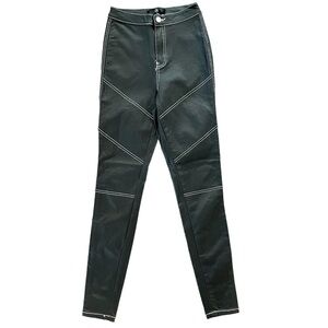 Missguided High Waisted Coated Skinny Pants, Size 4